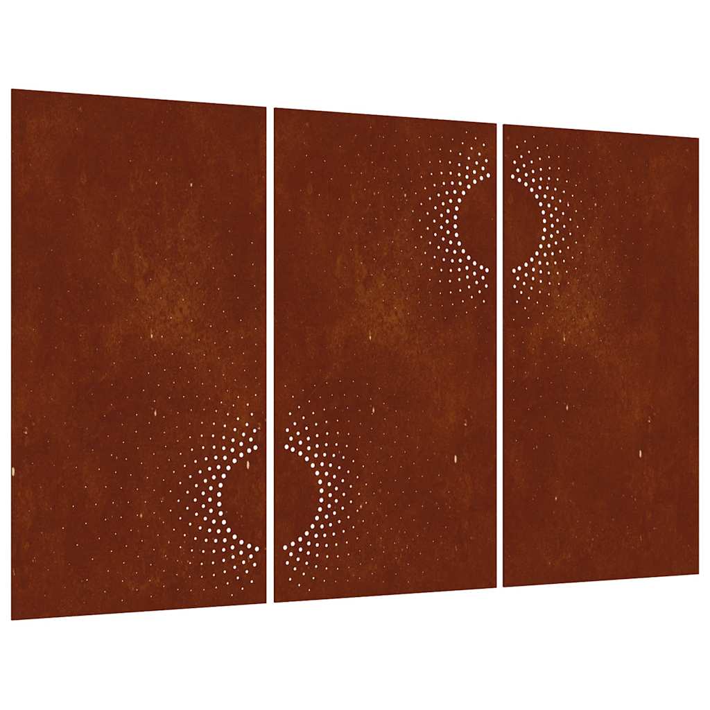 vidaXL Wanddekoration Garten 3 St. Sonne Design 105x55 cm Cortenstahl