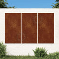 vidaXL Wanddekoration Garten 3 St. Sonne Design 105x55 cm Cortenstahl