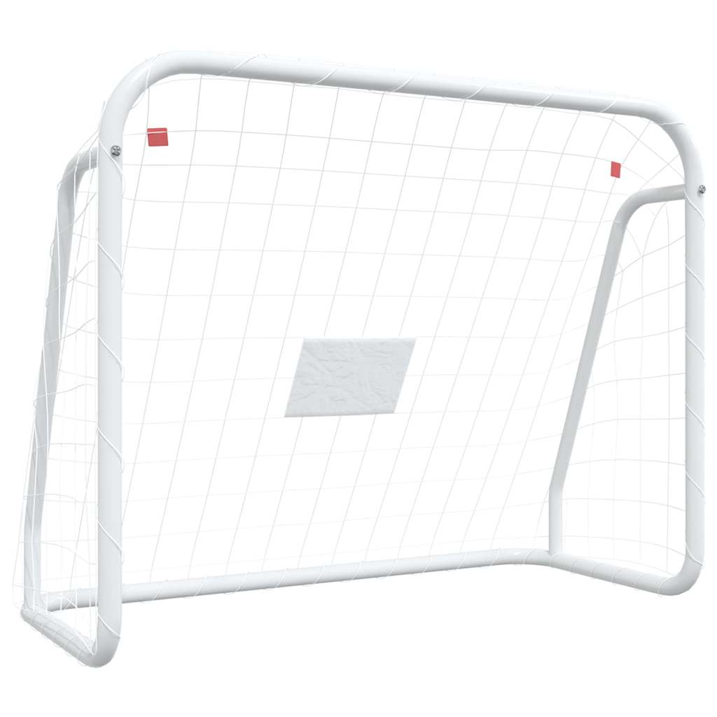 VidaXL Fußballtor mit Netz 125x96x60 cm Stahl und Polyester Weiß