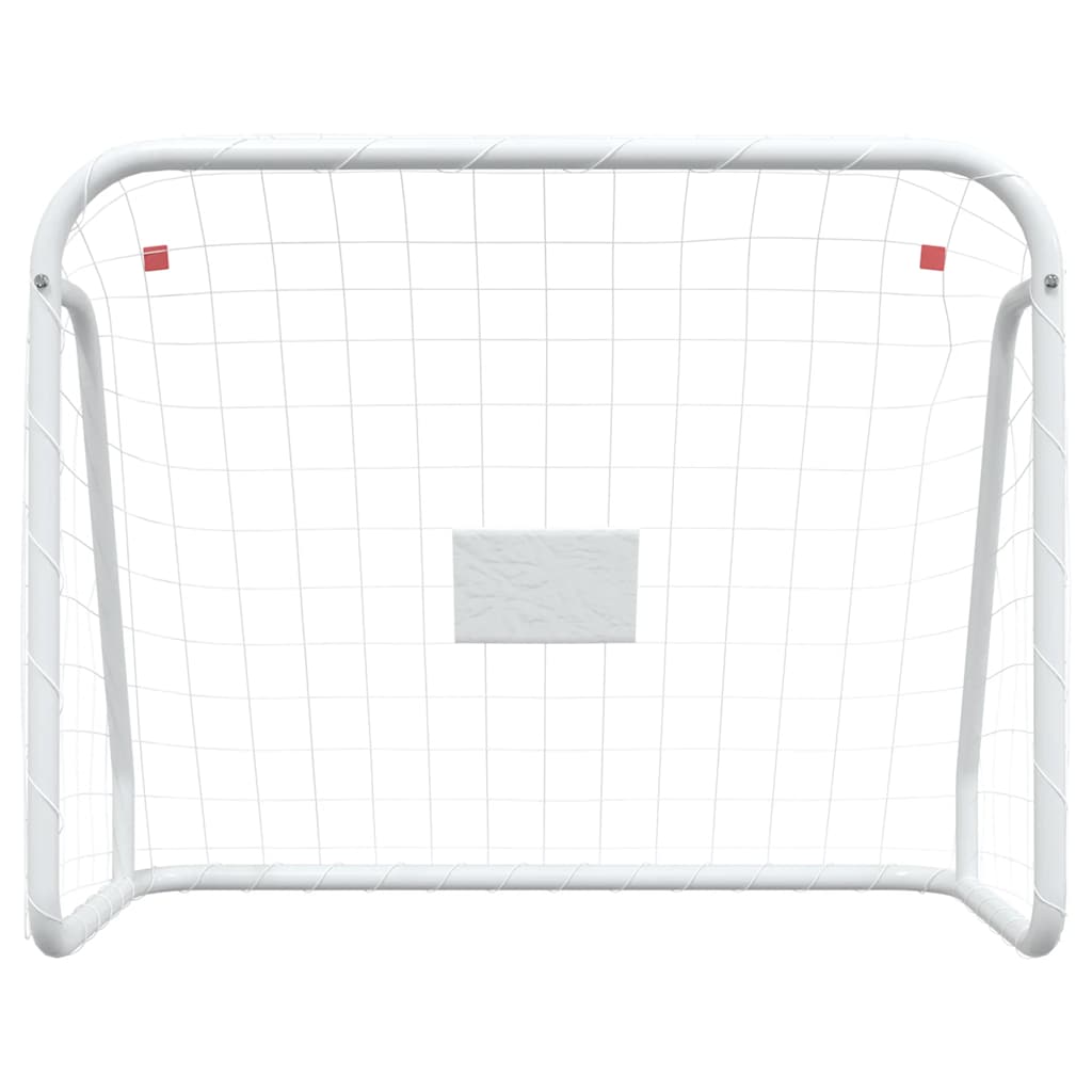 VidaXL Fußballtor mit Netz 125x96x60 cm Stahl und Polyester Weiß