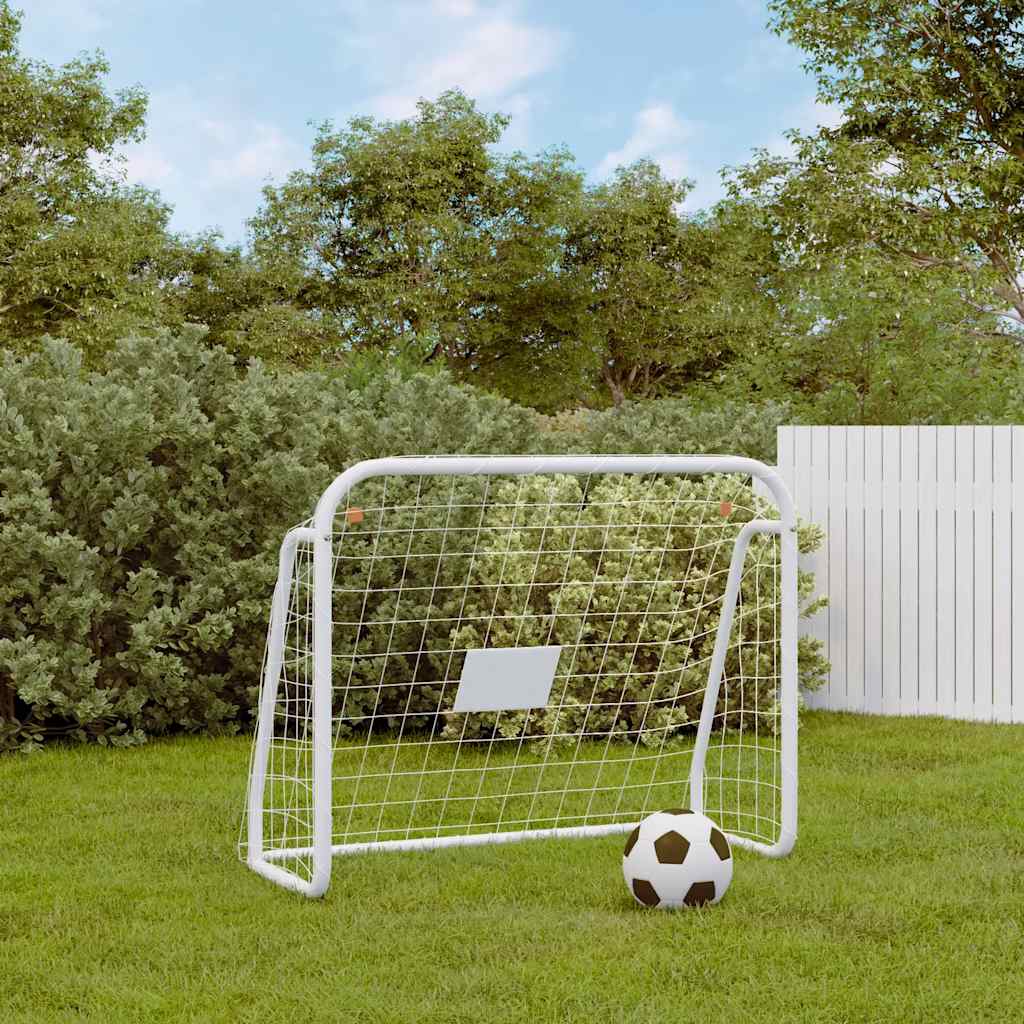 VidaXL Fußballtor mit Netz 125x96x60 cm Stahl und Polyester Weiß