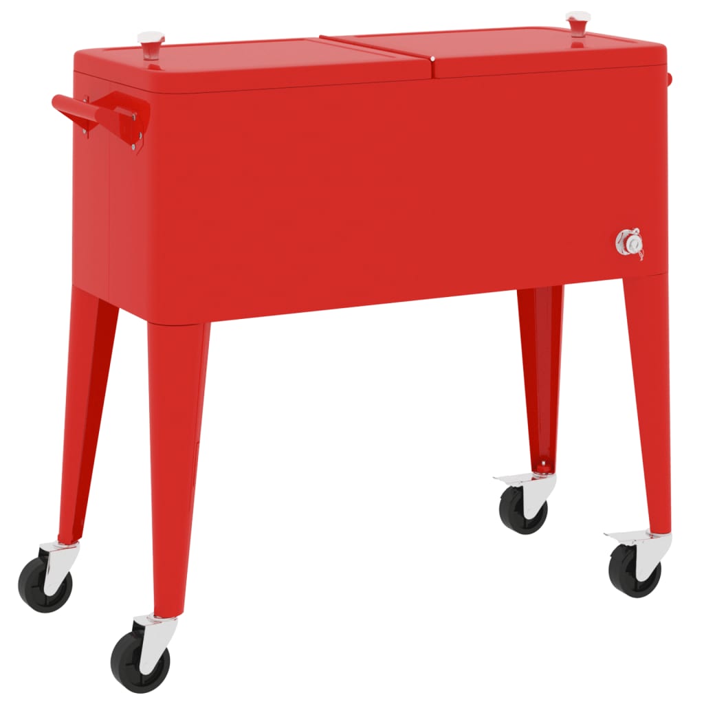 Vidaxx Kühlbox auf Rädern 92x43x89 cm rot