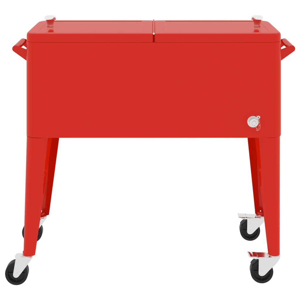 Vidaxx Kühlbox auf Rädern 92x43x89 cm rot