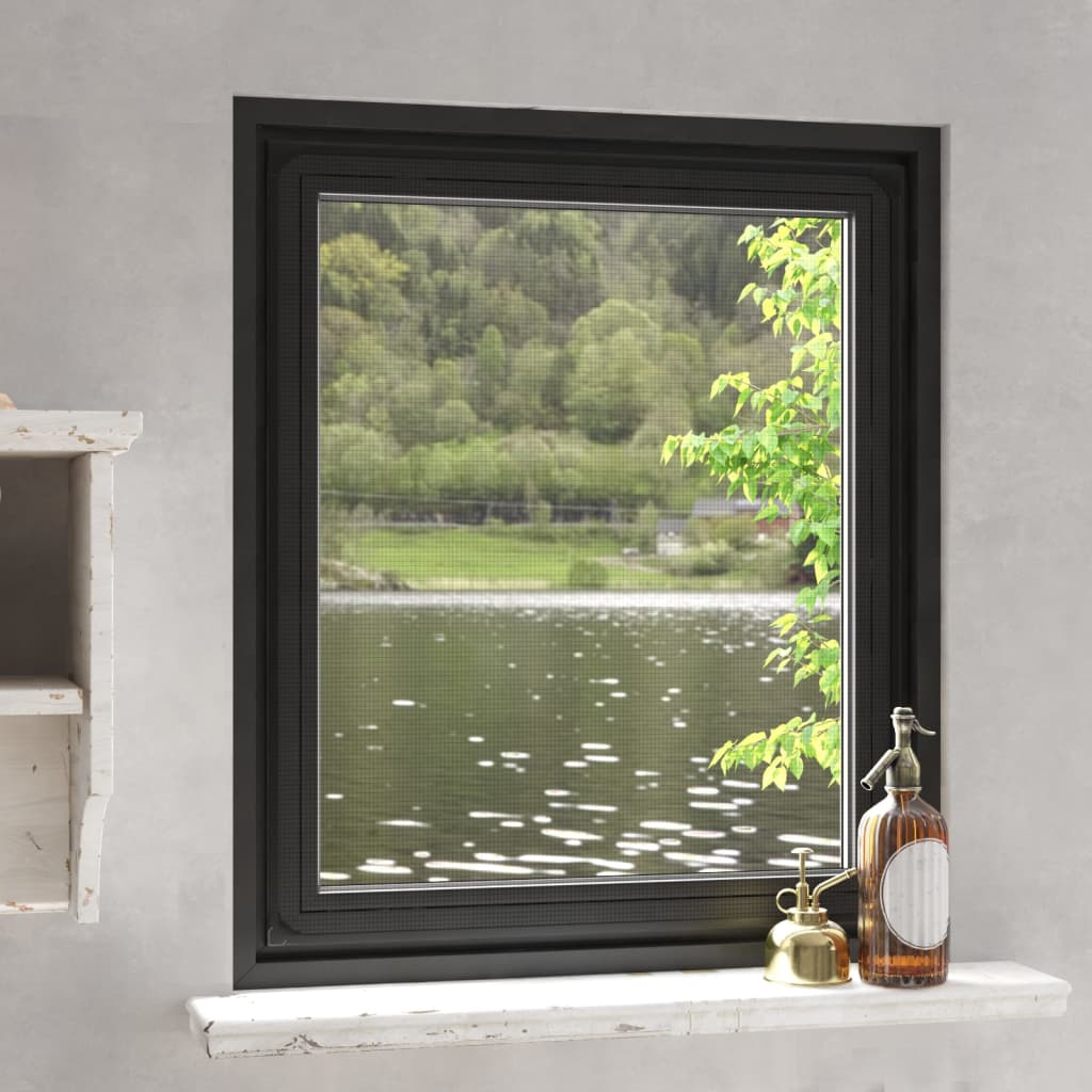 VidaXL Insektenschutzgitter für Fenster, magnetisch, 100 x 120 cm, Anthrazit
