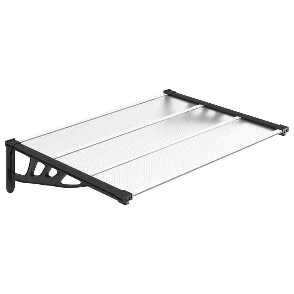VidaXL Türvordach 122x90 cm Polycarbonat Schwarz und Transparent