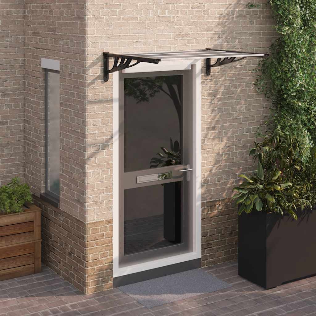 VidaXL Türvordach 122x90 cm Polycarbonat Schwarz und Transparent