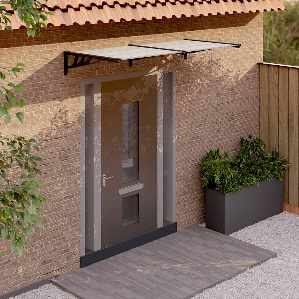 Vidaxxl -Tür -Baldachin 199x90 cm Polycarbonat schwarz und transparent