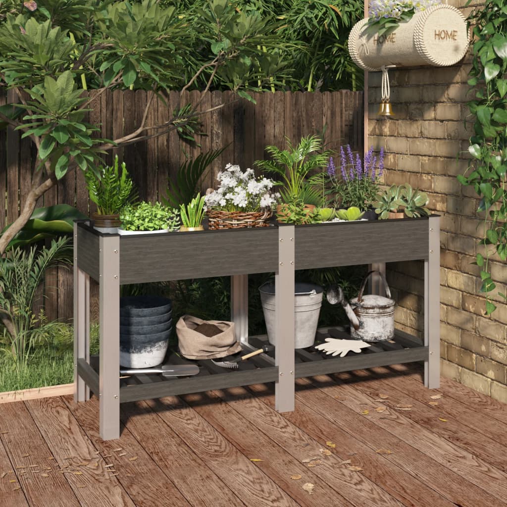 VIDAXL -Planzer mit Regal 150 x 50 x 75 cm HKC Grau angehoben