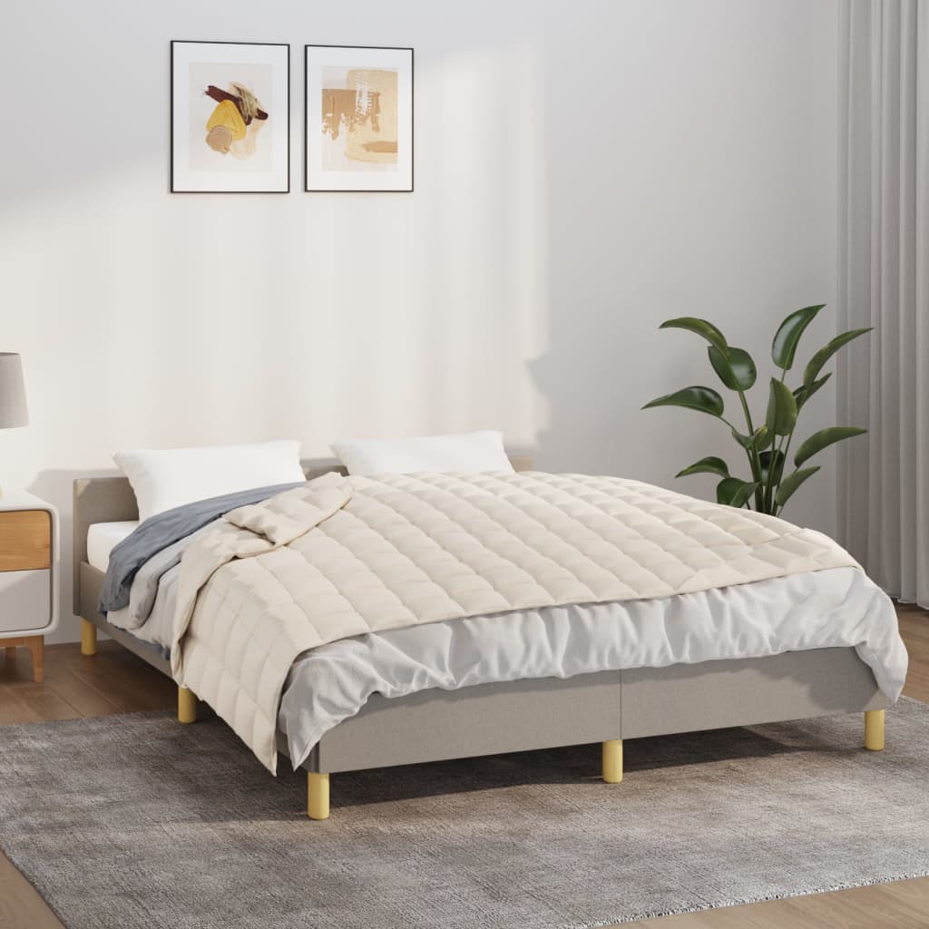 Vidaxl verzwaringsdeken 135x200 cm 6 kg stof lichtcrèmekleurig