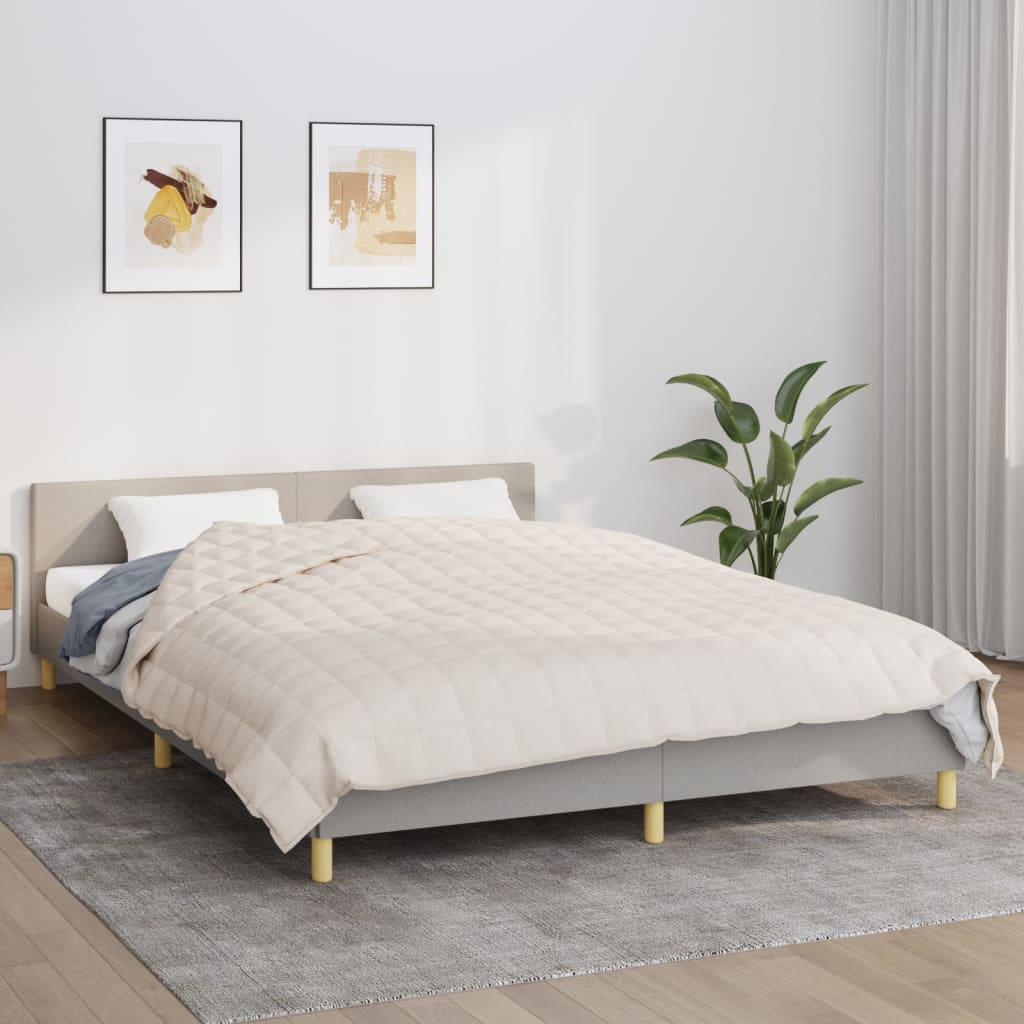 VidaXL schwache Decke 220x230 cm 11 kg Stofflampe creme -gelöscht
