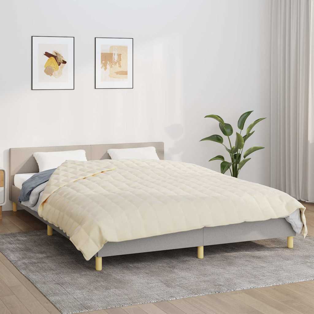 Vidaxl verzwaringsdeken 220x240 cm 15 kg stof lichtcrèmekleurig