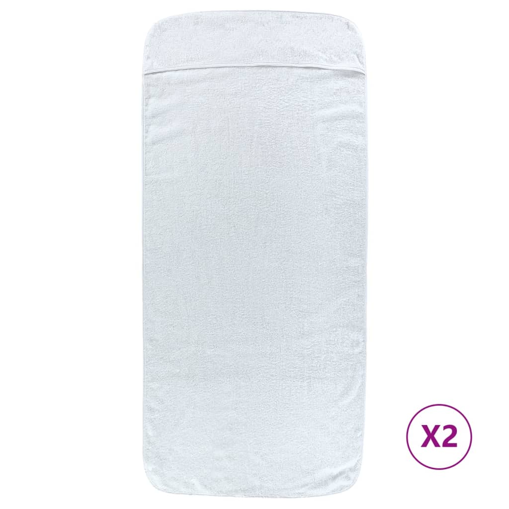 VidaXL Strandtücher, 2 Stück, 400 g/m², 60 x 135 cm, Stoff, weiß
