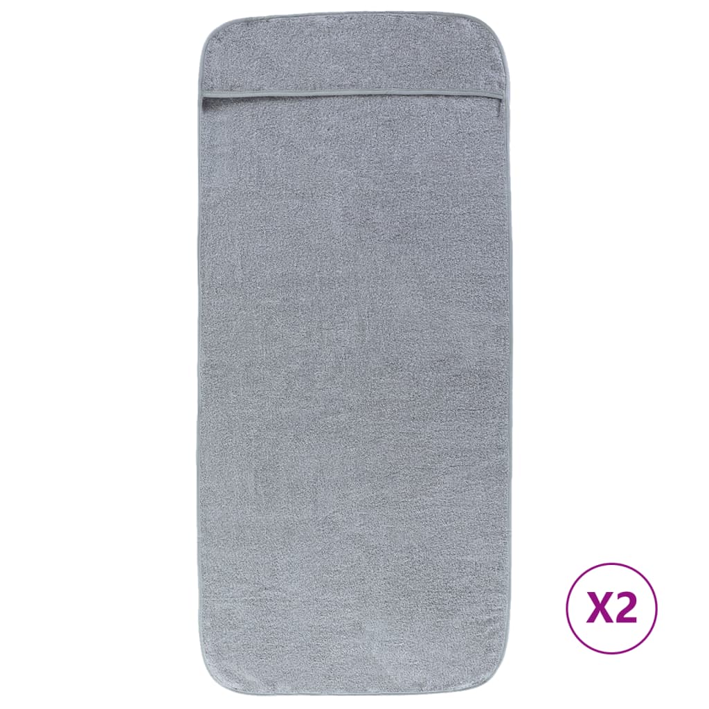 VidaXL Strandtücher, 2 Stück, 400 g/m², 75 x 200 cm, Stoff, grau