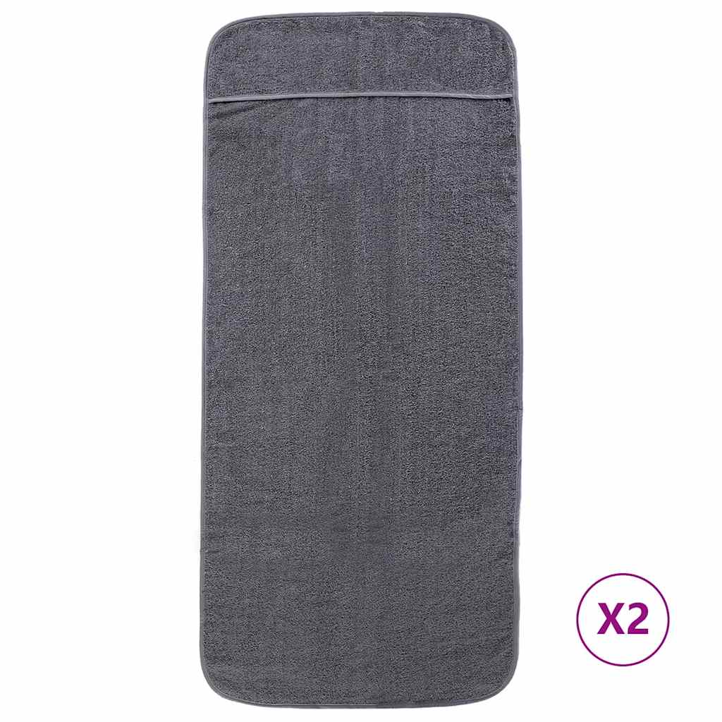 Vidaxl strandhanddoeken 2 st 400 g m² 60x135 cm stof antracietkleurig