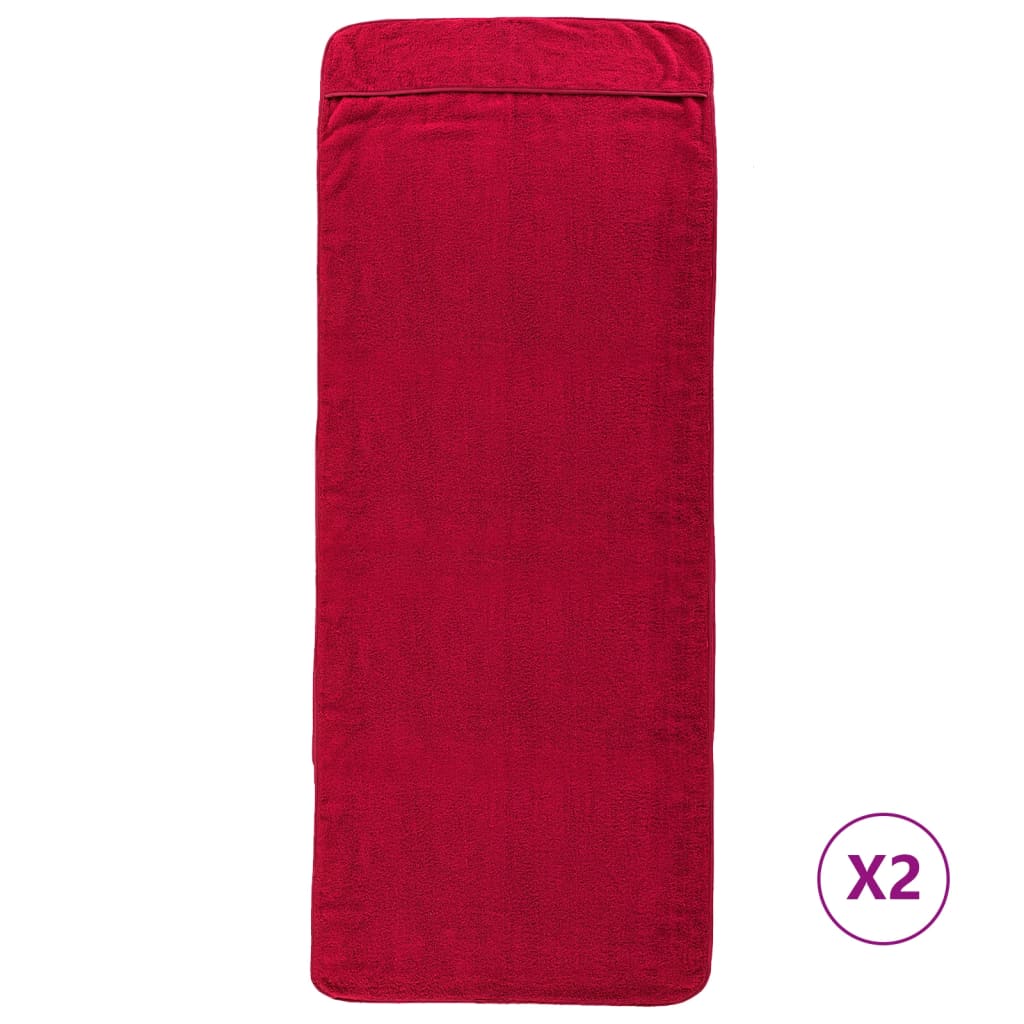 VidaXL Strandtücher, 2 Stück, 400 g/m², 60 x 135 cm, Stoff, bordeauxrot