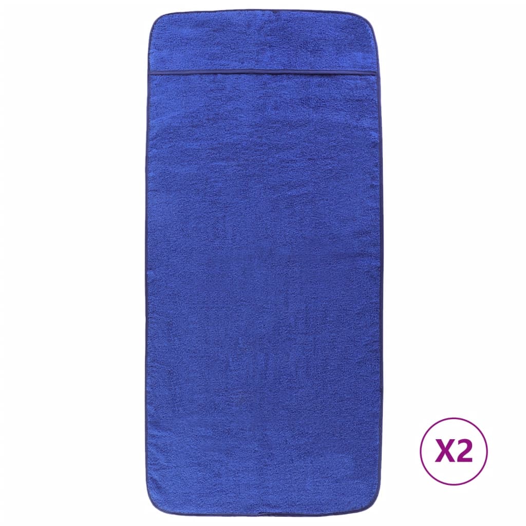 VidaXL Strandtücher, 2 Stück, 400 g/m², 75 x 200 cm, Stoff, Königsblau