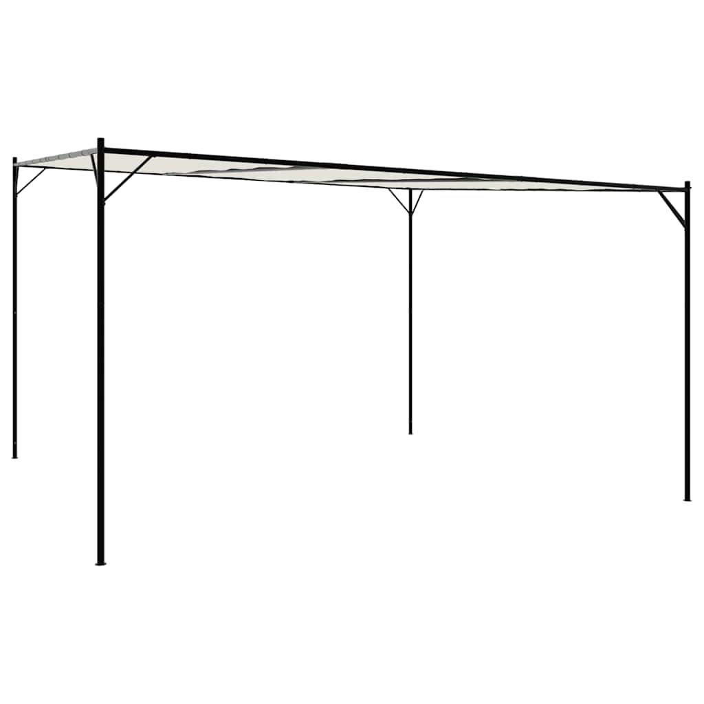 Vidaxl prieel 4x4 m 180 g m² stof en staal wit