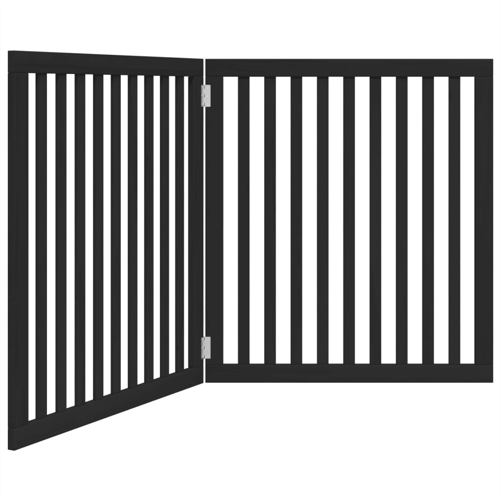 VidaXL Hundezaun 2 Paneele 160 cm Pappelholz Schwarz