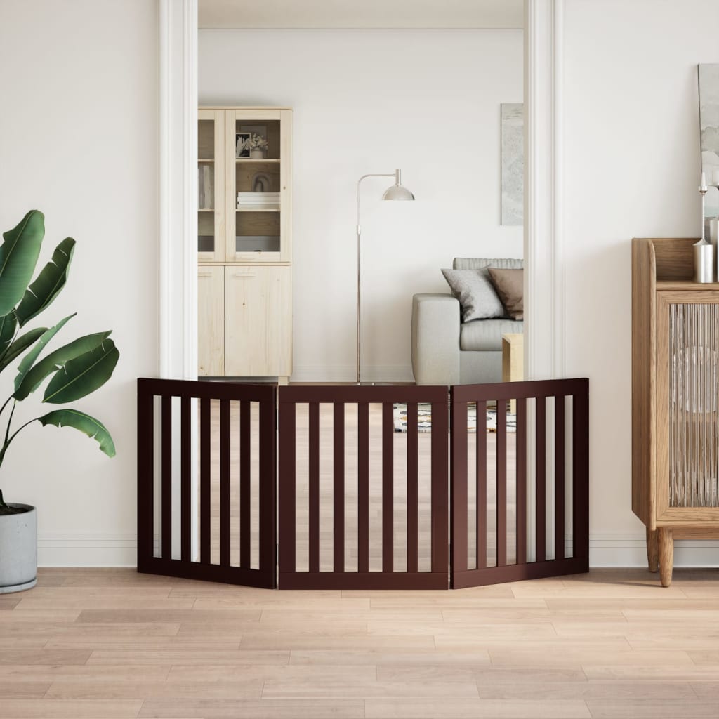 Vidaxxl Hundezaun 3-teilig 150 cm Pappelholzbraun