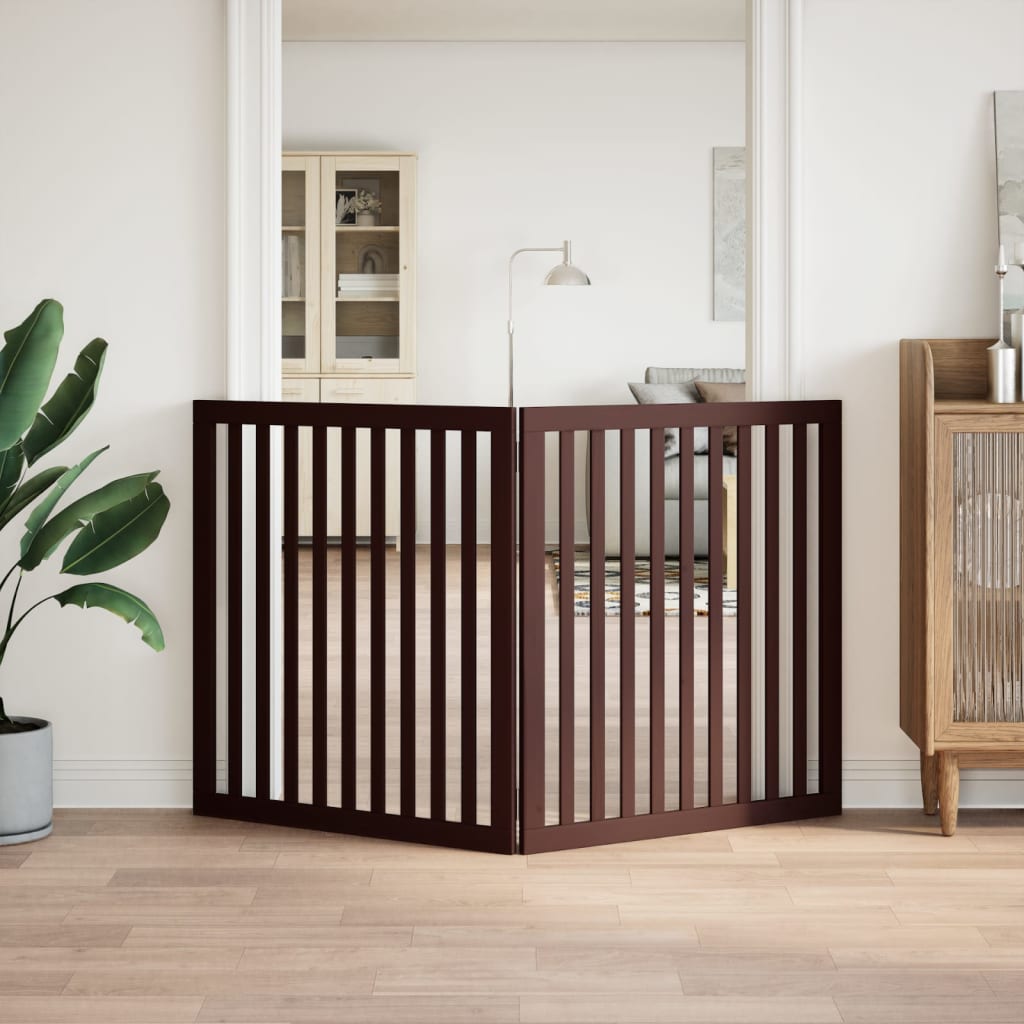 Vidaxxl Hundezaun 2 Panelle 160 cm Pappelholz braun