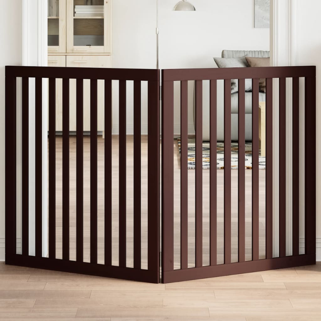 Vidaxxl Hundezaun 2 Panelle 160 cm Pappelholz braun