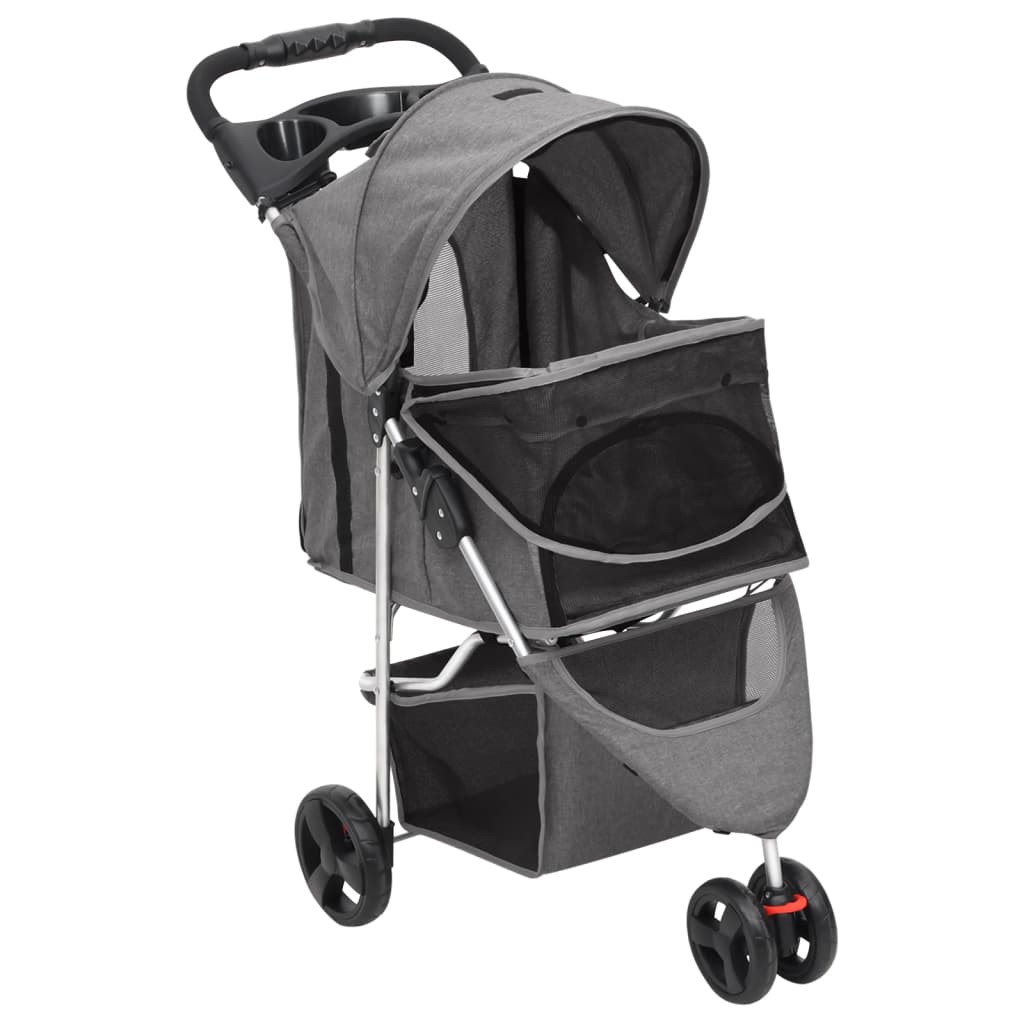 VidaXL Hundauto faltbar 80x46x98 cm Oxford Stoff grau