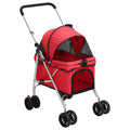 VidaXL Hundauto faltbar 76x50x100 cm Oxford Stoff rot