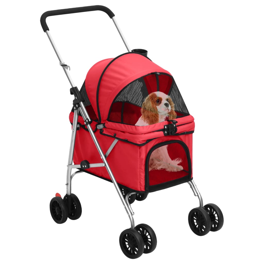 VidaXL Hundauto faltbar 76x50x100 cm Oxford Stoff rot