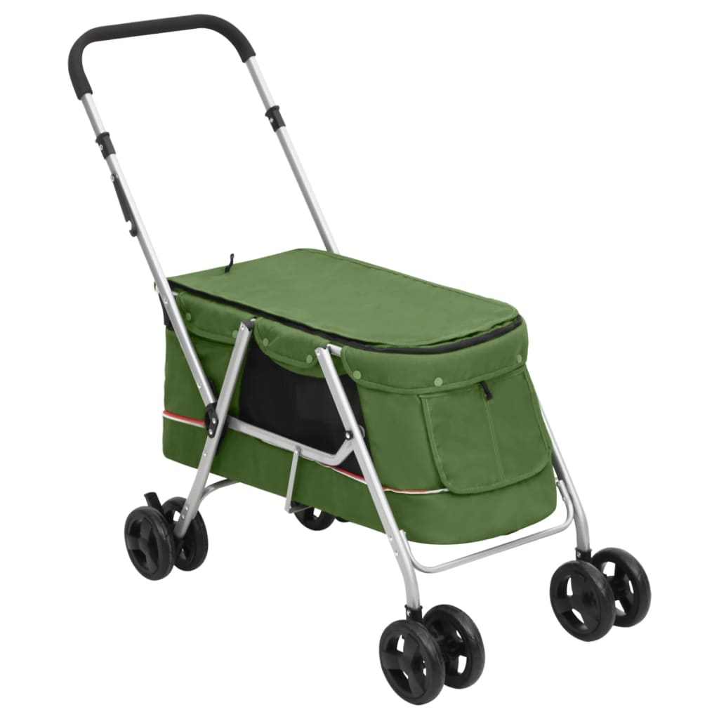 VidaXL Hundauto faltbar 100x49x96 cm Leinenstoff grün