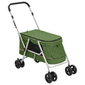 VidaXL Hundauto faltbar 100x49x96 cm Leinenstoff grün