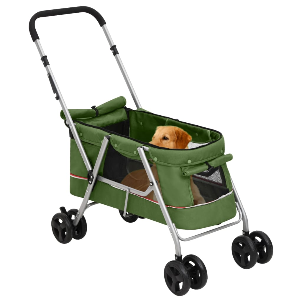 VidaXL Hundauto faltbar 100x49x96 cm Leinenstoff grün