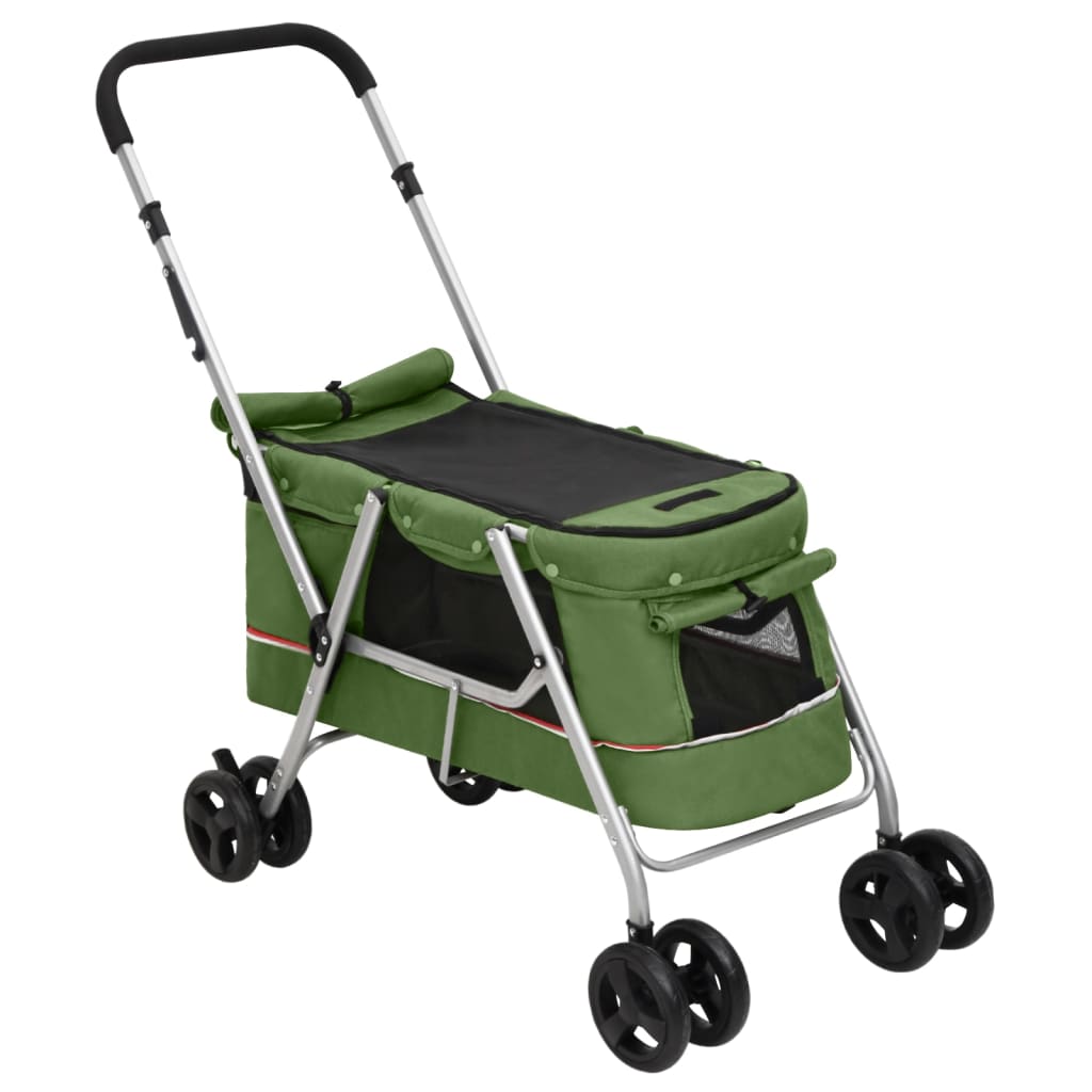 VidaXL Hundauto faltbar 100x49x96 cm Leinenstoff grün