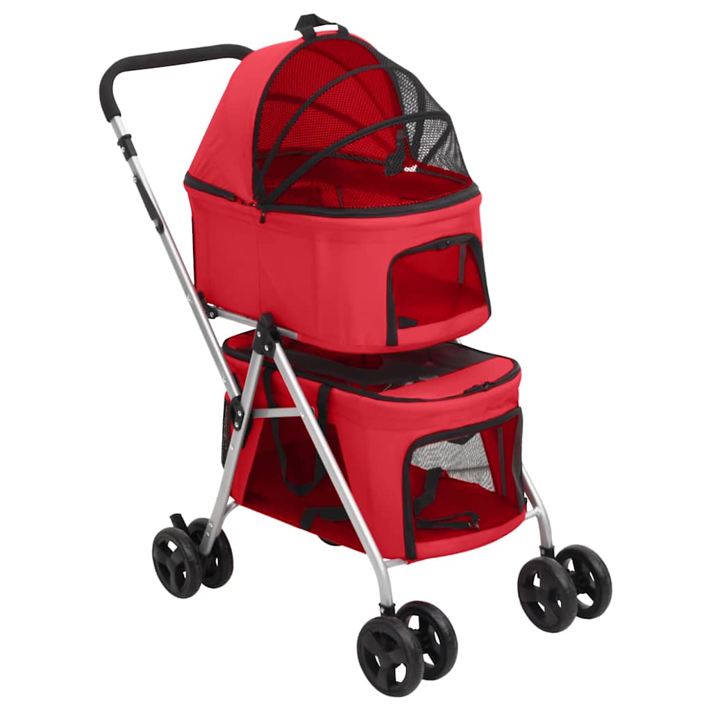 VidaXL Hundauto 2-lagig faltbar 83x48x97 cm Oxford Stoff rot
