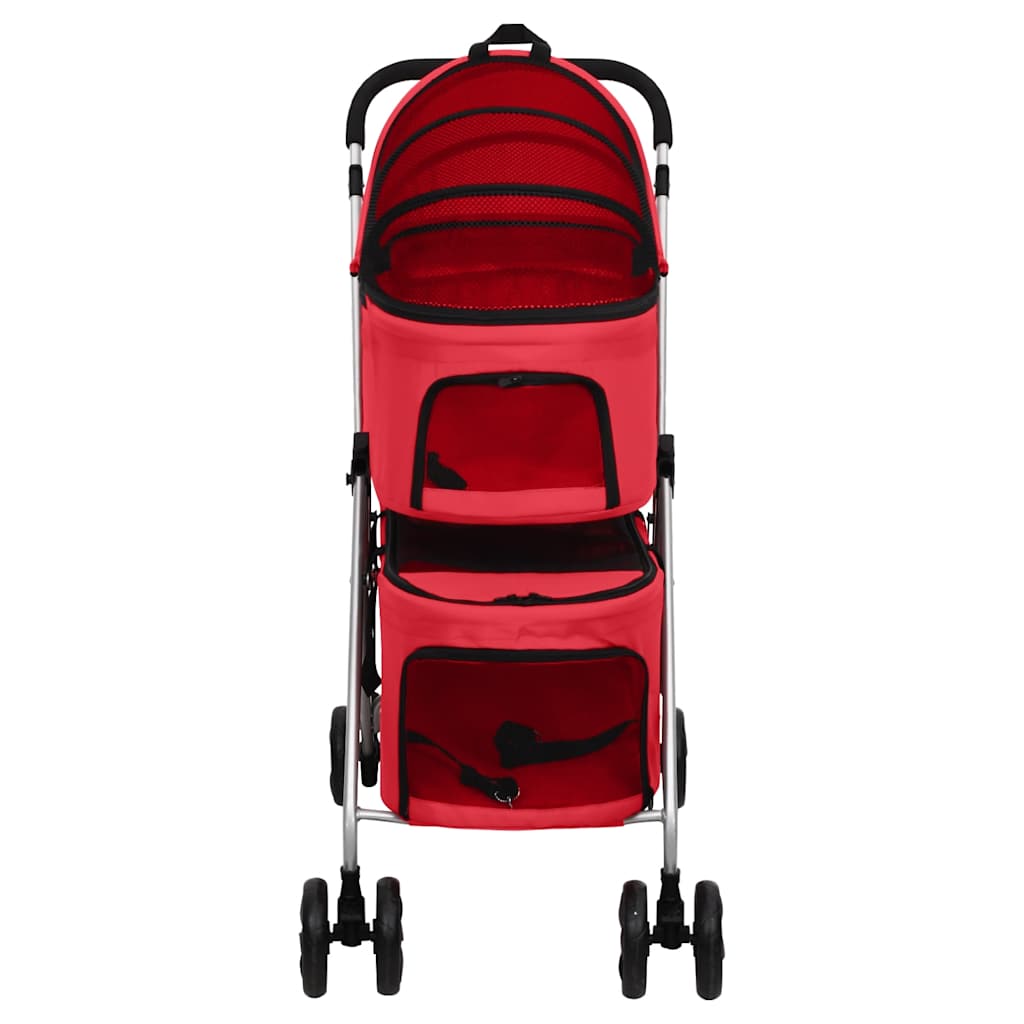 VidaXL Hundauto 2-lagig faltbar 83x48x97 cm Oxford Stoff rot