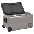 Vidaxl koelbox met wielen en adapter 50 l pp en pe zwart en grijs