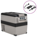 Vidaxl koelbox met handvat en adapter 35 l pp pe zwart en grijs