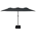 Vidaxl parasol dubbel dak 449x265 cm zwart