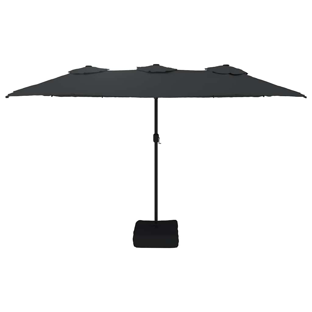 Vidaxl parasol dubbel dak 449x265 cm zwart