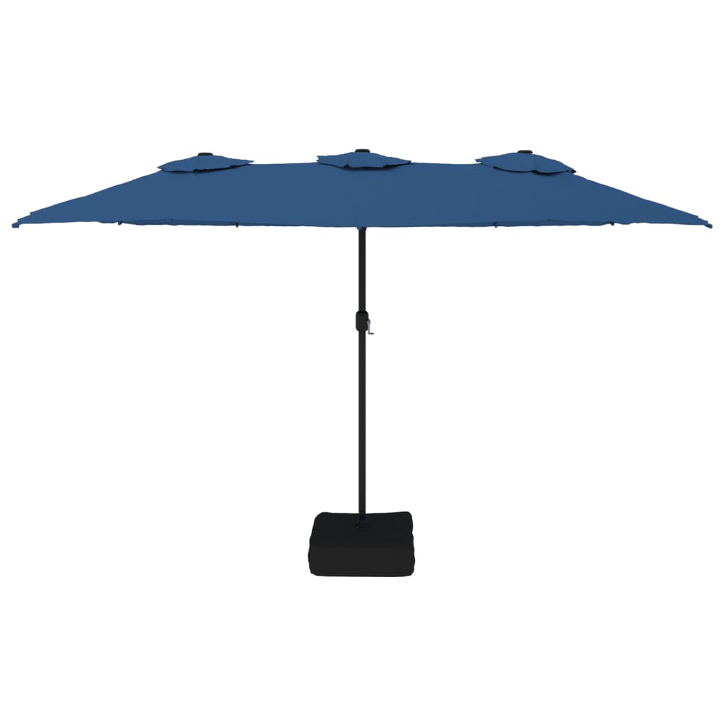 Vidaxl parasol dubbel dak 449x265 cm azuurblauw