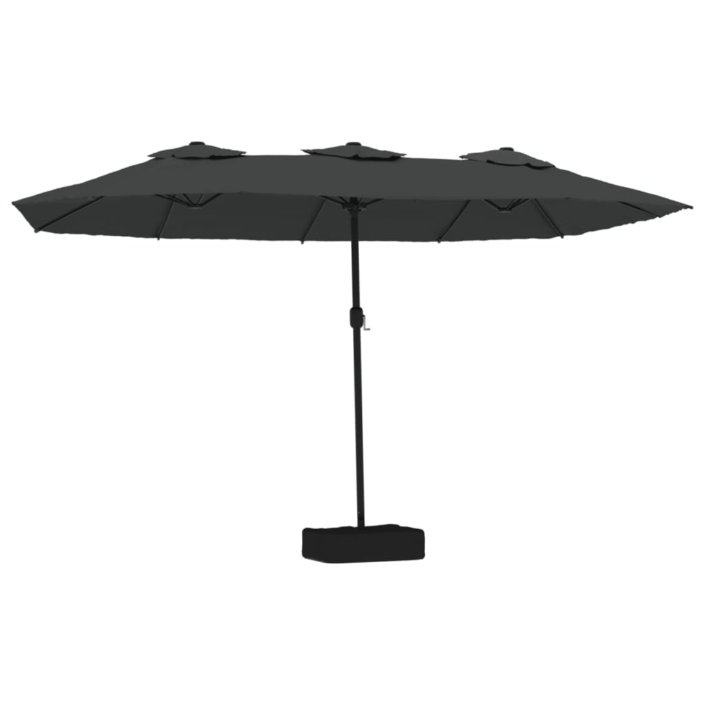 VidaXL Sonnenschirm - Doppeldach mit LED 449x245 cm Anthrazit - Farbig
