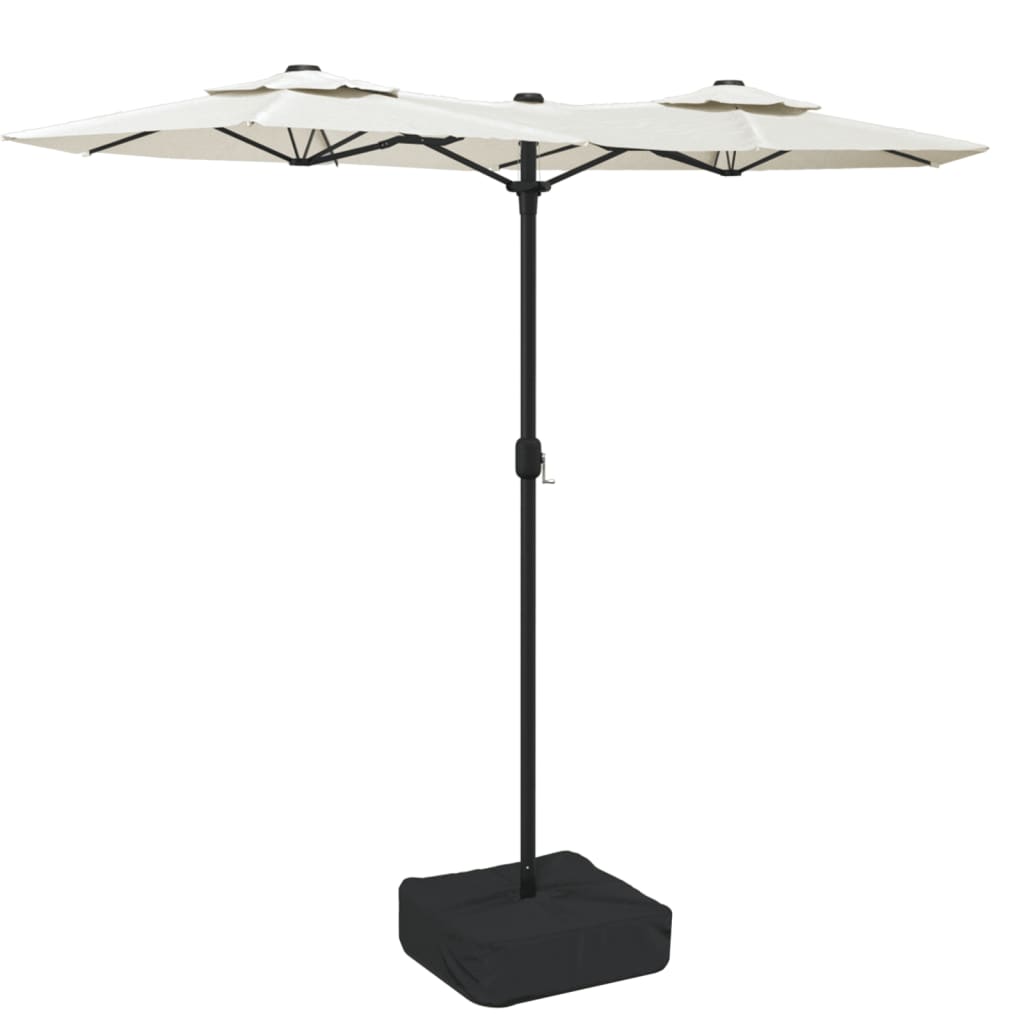 VidaXL Sonnenschirm Doppeldach 316x240 cm Sandweiß