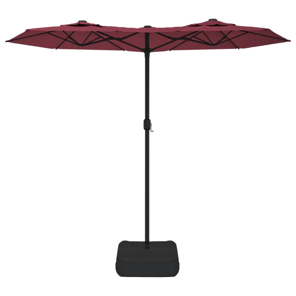Vidaxl parasol dubbel dak 316x145 cm bordeauxrood