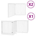 Vidaxl hondenhek inklapbaar met deur 8 panelen 640 cm populierhout wit