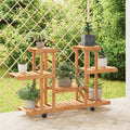 VIDAXL -Flanzenstandard mit Rädern 110x25x78 cm fester Fichte
