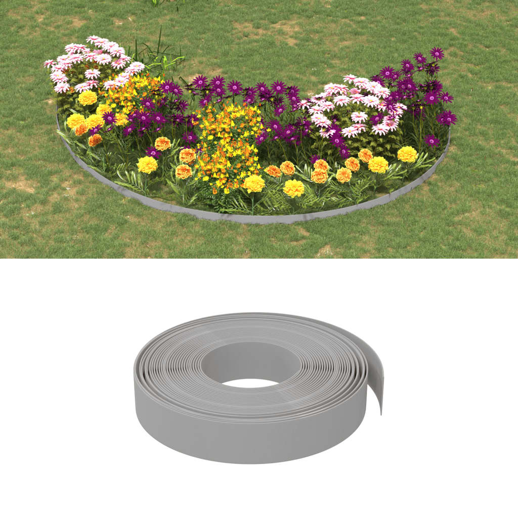 Vidaxl tuinranden 4 st 10 m 10 cm polyetheen grijs