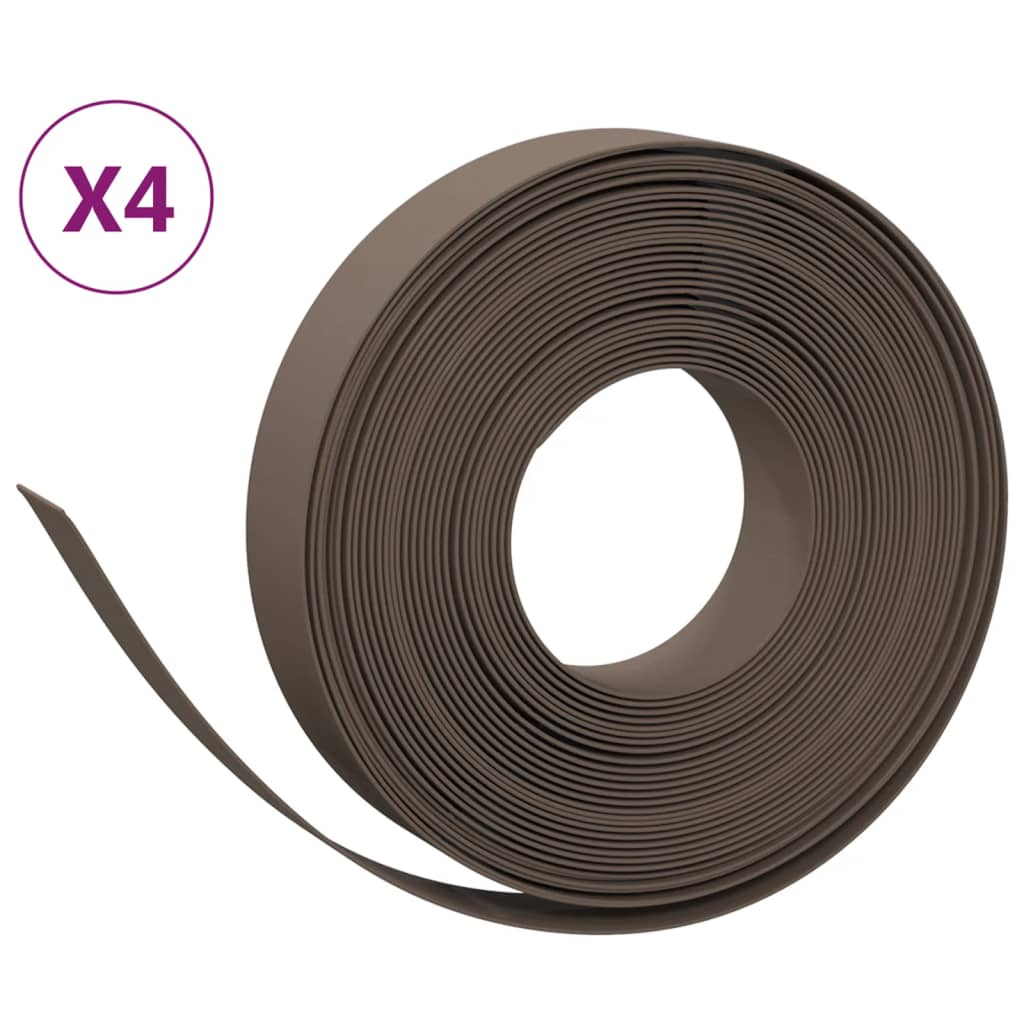 Vidaxl tuinranden 4 st 10 m 10 cm polyetheen bruin