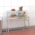 Vidaxl keukenwerktafel met bovenschap 120x60x115 cm roestvrij staal