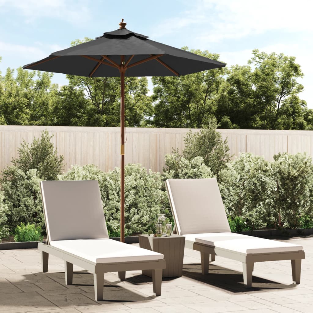 VidaXL Sonnenschirm mit Holzstange 196x231 cm anthrazitfarben
