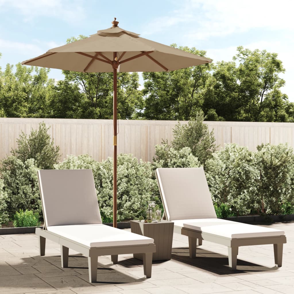 VidaXL Sonnenschirm mit Holzstange 196x231 cm taupe
