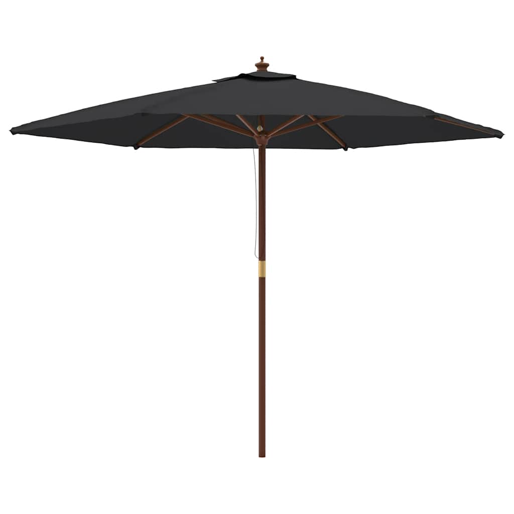 VidaXL - Sonnenschirm mit Holzstange 299x240 cm Schwarz